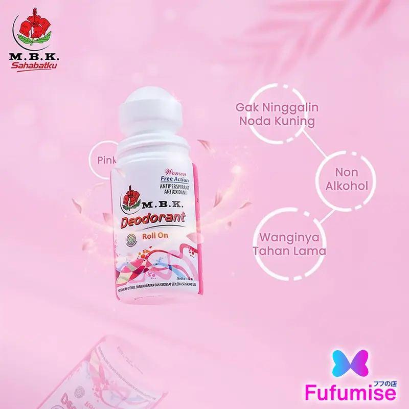 M.B.K Deodorant Roll On 40 ml | Deodorant | Penghilang Bau Badan Wanita | Mbk | M B K | FUFUMISE Ketiak Wangi 5