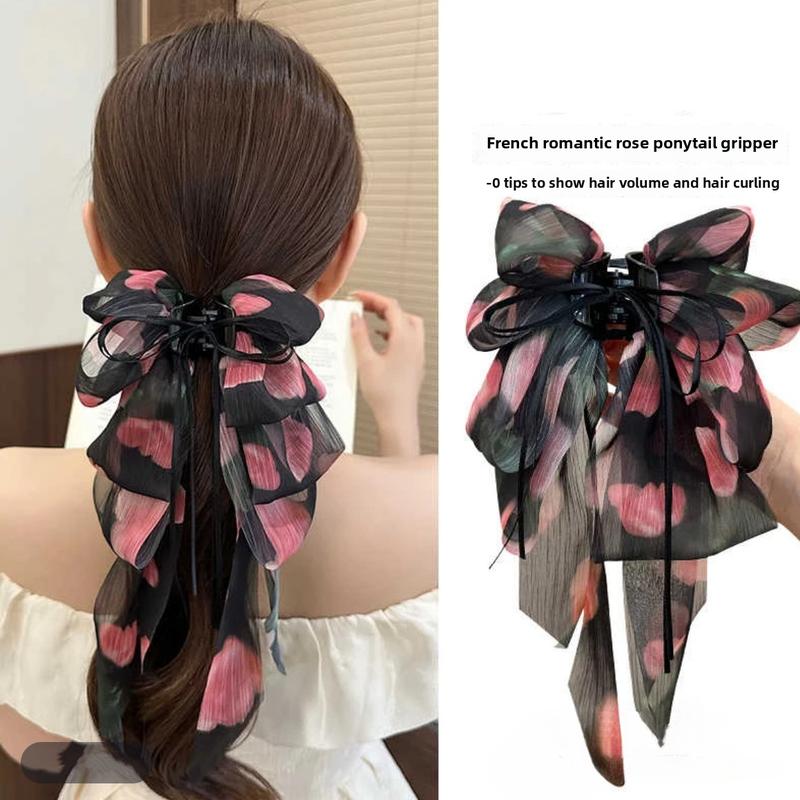 Kẹp  Hoa Phong Cách Pháp, Ruy Băng Hoa Hồng, Đeo  Đuôi Ngựa, Đầy Đủ Đầu, Dụng Cụ Hữu Ích, Phong Cách Ins,  Lộn Xộn, Thật ghim  ngộ   charm gắn tóc không máy trâm chữ nơ sò cài phồng phôi đính đá bảng tặng ny vịt cố định nhiệt chụp kỷ yếu con mỏ bằng nhựa