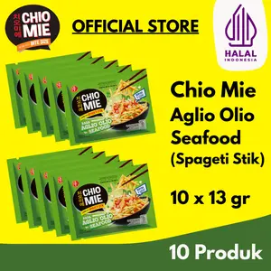 Aglio Olio Chio Mie Spageti Stik 10x13gr – Snack Mie Kering Renyah Gurih
