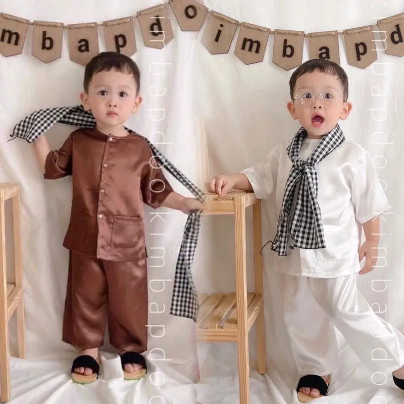 Set bà ba bé trai siêu xinh gấm lụa