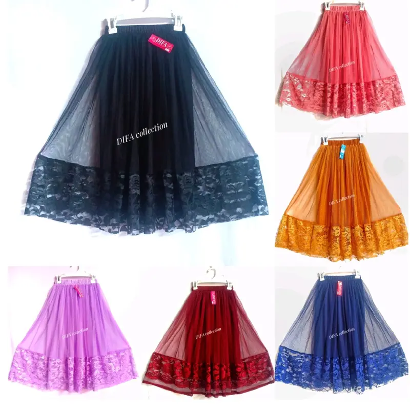 Rok renda terbaru anak TK SD umur usia 6 7 8 tahun tutu tille tulle Panjang 65 cm 0