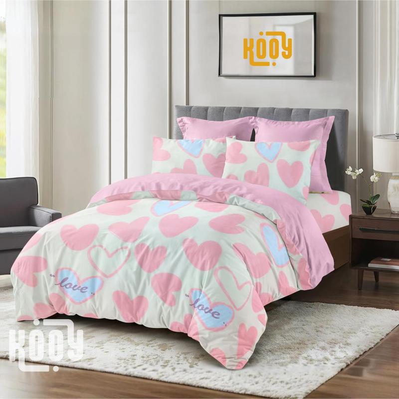 Bed Cover Set Sprei Valentine Pink Mix Baby Pink - Ukuran Lengkap 1