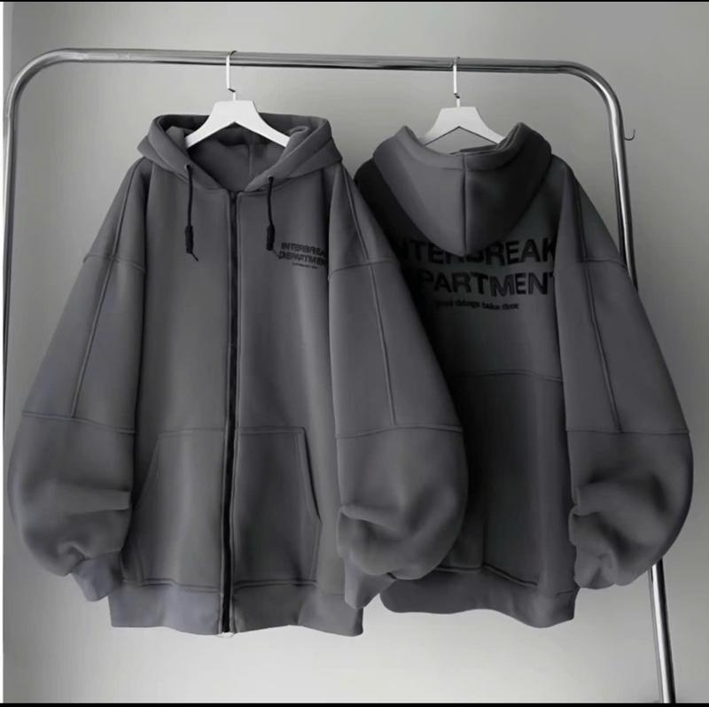 Áo Khoác Nam Nữ Nỉ Pe Intebreak in nổi vài dày dặn form rộng có nón 2 lớp giữ nhiệt tốt, áo khoác nam nữ dây kéo phao sịn sò menwear