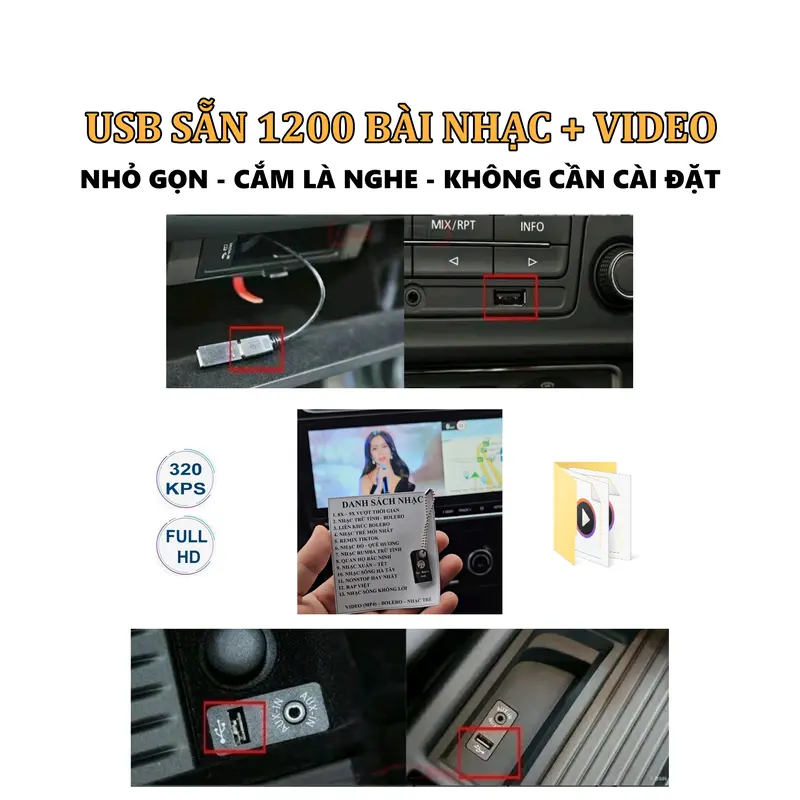 USB Sẵn Nhạc Ô Tô 16G Chất Lượng Cao 320kbps + Nhạc Hình Video MP4 Mới Nhất 6