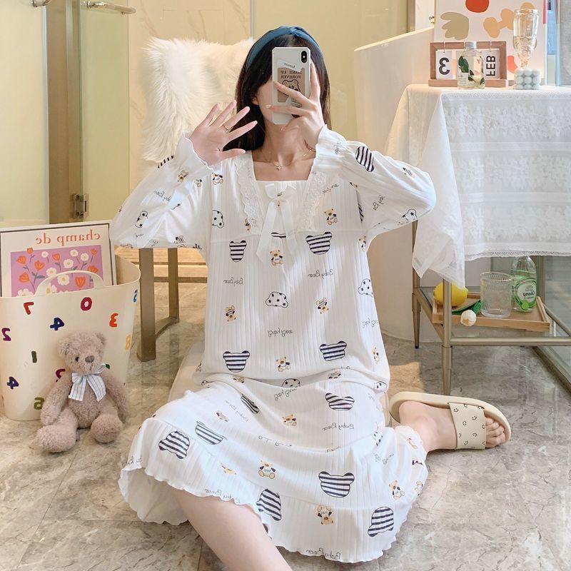 Đồ Ngủ Nữ, Bộ Sưu Tập Thu Đông, Váy Ngủ Dài Tay, Phong Cách Công Chúa Dễ Thương Ngọt Ngào Hàng Mới Về, Thích Hợp Cho Học Sinh Và Phụ Nữ, Mặc Nhà Mùa Thu, 2024 1