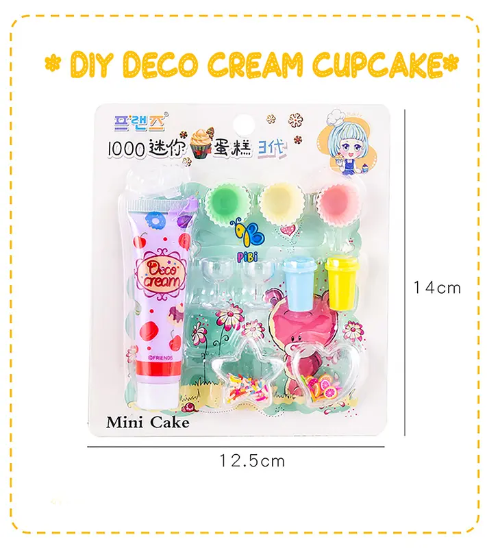 PIBI - DIY Cupcake mini / Deco Cream /Clay / Art and Craft for kids / Mainan Edukasi Anak Ice Toys 3