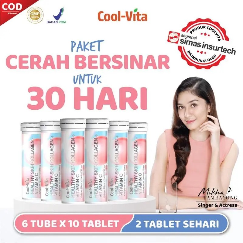 [Ready] Coolvita Collagen Effervescent Beauty Drink Bundling 6 botol Minuman Kolagen Membantu Mencerahkan Kulit