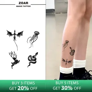 Zoartattoo M-190 stiker tato sementara  【Peta binatang】Tahan lama Tattoo menempel dekorasi seni untuk pria dan wanita