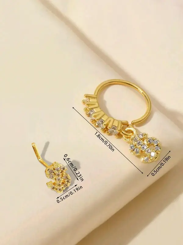Heart & Cross & Butterfly Design Nose Ring Set, Fashionable Nose Ring for Women & Girls, Trendy All-match & Exquisite Jewelry for Birthday Gift 8