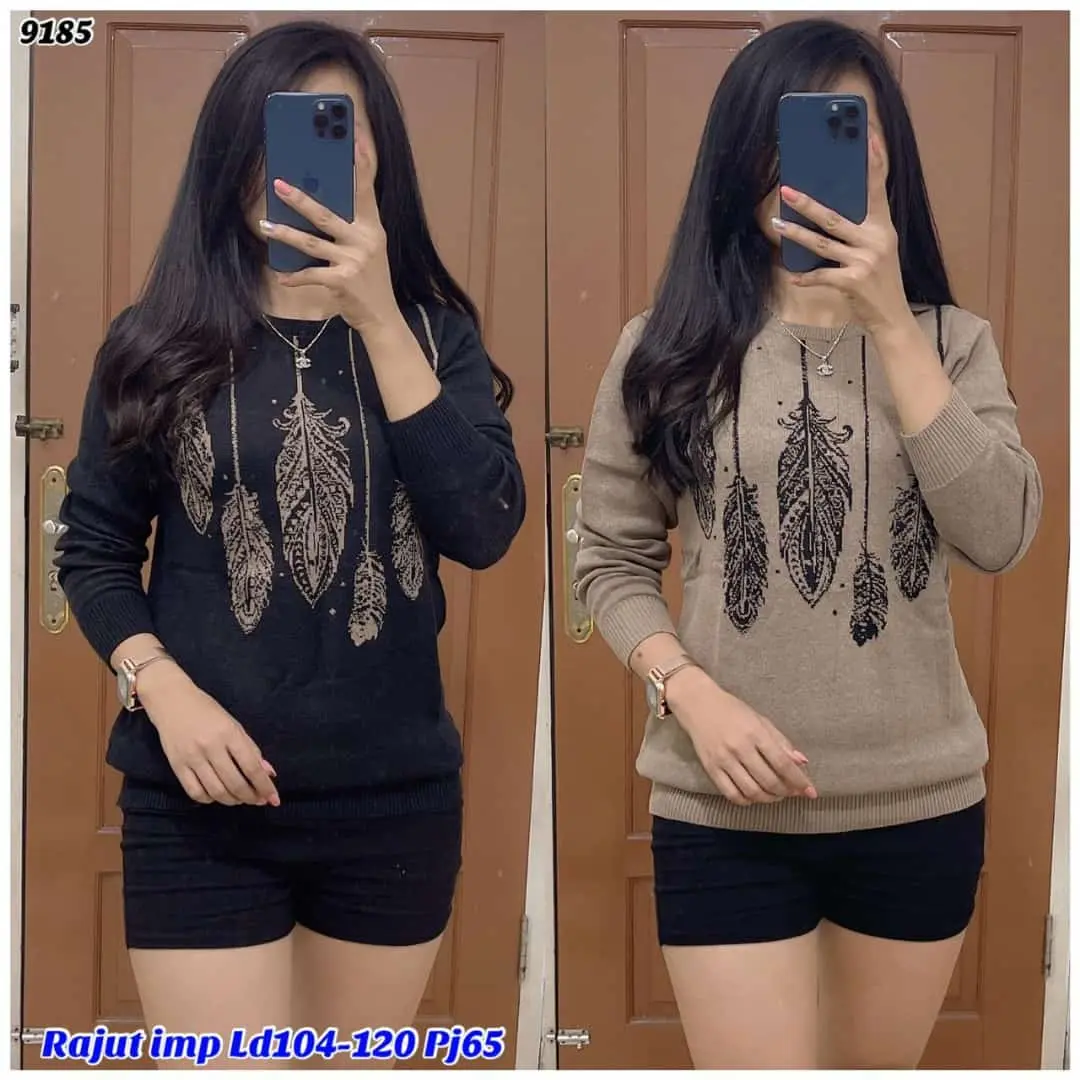 atasan baju wanita bahan rajut fashion