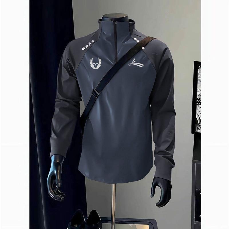 Áo Thun Raglan Tay Dài Volandi Volanti, Vải Mỹ, Dành Cho Nam Giới, Thích Hợp Cho Thể Thao, Chạy Bộ, Tập Luyện, Quần Áo, Cổ Chân Đế, Khóa Kéo Nửa, Trang Phục Tập Luyện, Năm 2024 Sport Top