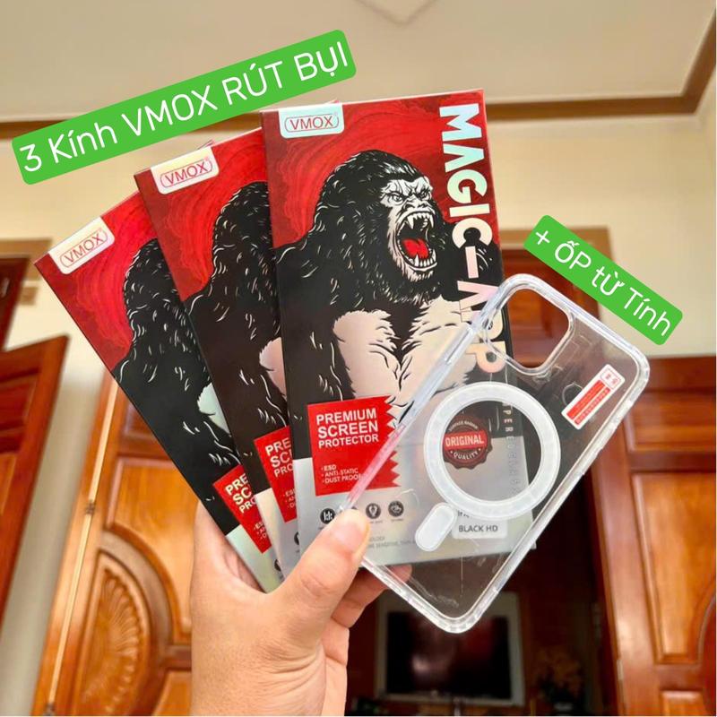(TỰ RÚT BỤI ) COMBO 3 KÍNH Cường Lực KingKong VMOX Chống Nhìn Trộm Có Khung Tự Dán Tại Nhà, Tặng Kèm 1 Ốp trong Từ Tính 70k + Mèo Thần Tài Dán Máy, 88F1CASE Phone KEM 1