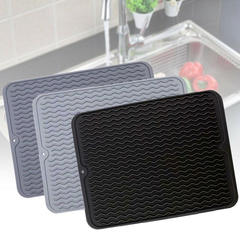 Product Introduction of Tấm Lót Bàn Nhà Bếp, Chất Liệu Silicon, Tấm Thảm Phơi Đồ, Giá Đỡ Bát Đĩa, Tấm Thoát Nước Gợn Sóng, Tấm Cách Nhiệt, Có Thể Gập Lại, Chống Trượt, Tấm Lót Bàn, 1 Cái, Hàng Mới Về 19