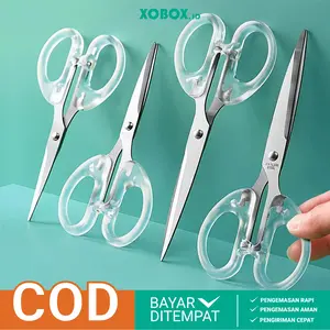 Gunting Stainless Estetik Transparan Gunting Kertas Multipurpose Scissors Scrapbook ATK3015