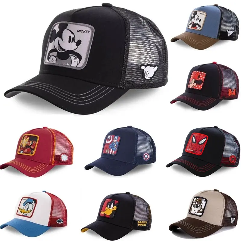 High Quality Brand Anime Cartoon Snapback Cotton  Black Baseball Cap Men Women Hip Hop Dad Mesh Hat Trucker Hat Outdoor  Sun Hat