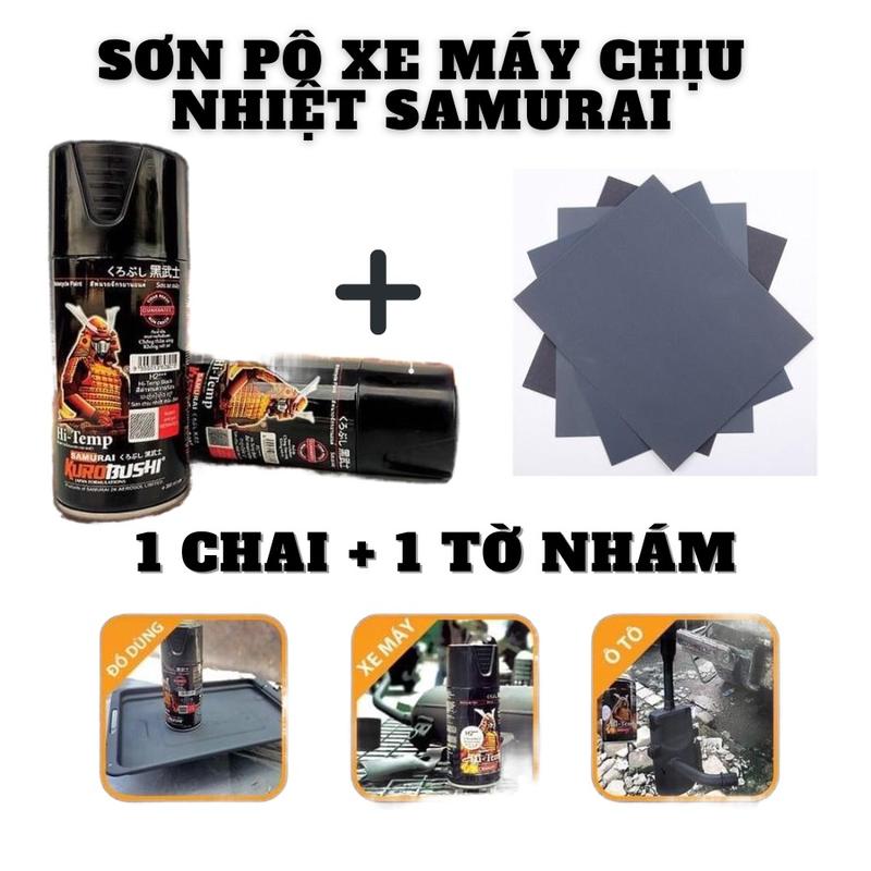 Sơn pô xe chống cháy đen mờ H2-H1 kèm giấy nhám