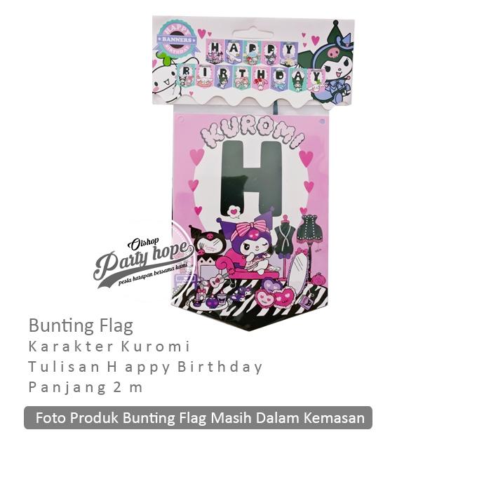 Banner hbd melody kuromi cinamorol / Bunting Flag Hbd / Banner Hbd kartun kuromi sanrio 4