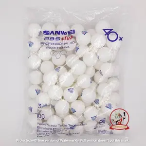 READY 100 Pcs Bola Pingpong SANWEI ABS CLUB 40+ [PUTIH]