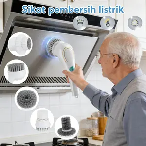 Pembersih Elektrik 5-in-1 Kabel-Less, Penggosok Putar, Rejenom untuk Mesin Cuci, Tahan Air & Kotoran dapur Rumah, UKURAN [Panjang x Lebar x Tinggi]