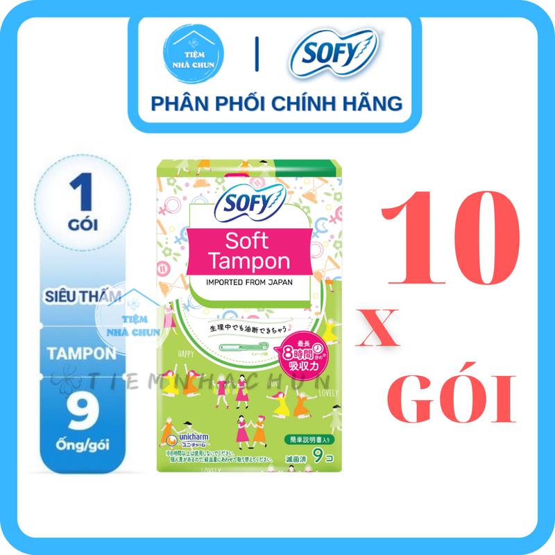 [CHE TÊN SP] [Combo 10 Gói 9 Ống BVS Sofy Tampon] Băng Vệ Sinh Sofy Soft Tampon Super Siêu Thấm Nhật Bản (NHẬP KHẨU CHÍNH HÃNG) - NHI.TNL / TIEMNHACHUN/ TIỆM NHÀ CHUN