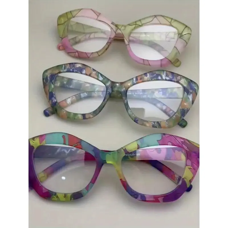 Apaircircle Y2K Colorful Cat Eye Anti-Blue Light Glasses - Stylish PC Lens Eyewear with Metal Hinges, Vibrant Multicolor Design for Men & Women, Includes Protective Case, Daily Wear Eyewear, Durable Eyeglasses gentle monster shades  wear 7