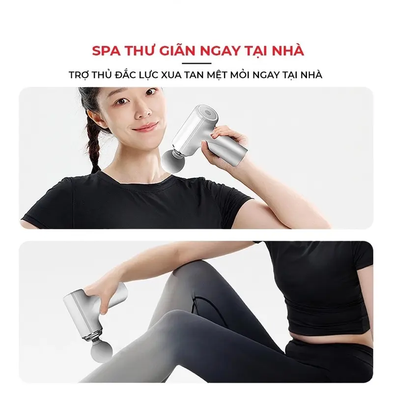 (Mẫu Mới) Máy massage cầm tay 4 đầu 6 chế độ trị nhức mỏi vai gáy, đau giãn cơ 5
