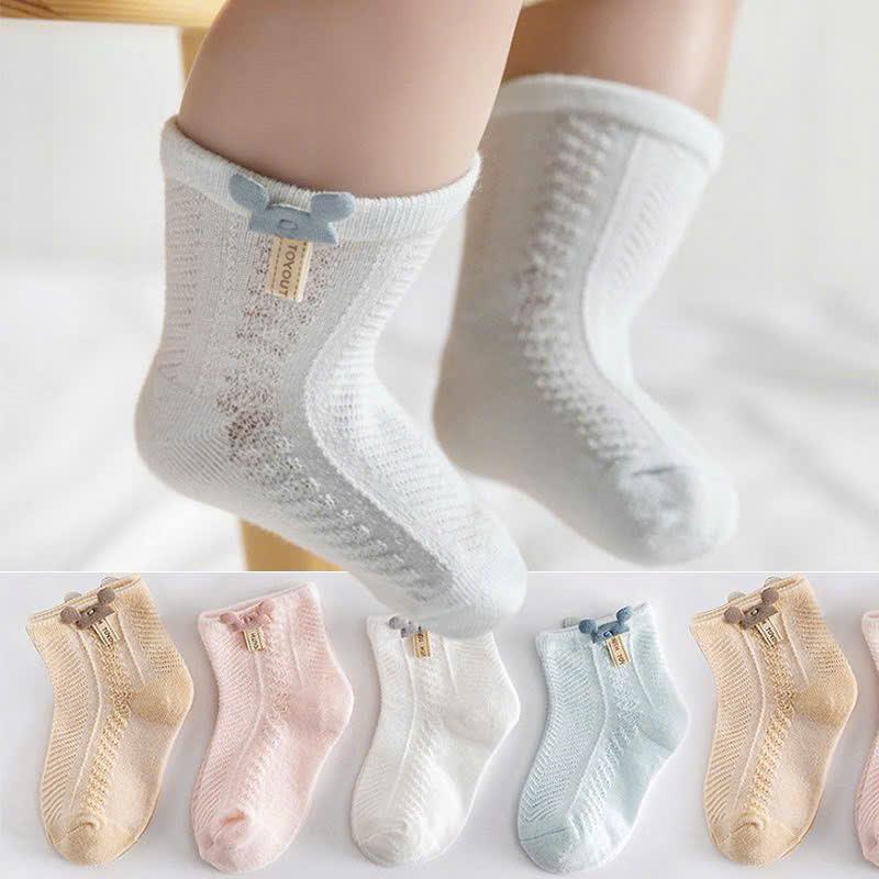 Bộ 4 đôi tất lưới Mickey điều hoà Cotton mềm mịn thoáng khí cho bé từ 0-3 tuổi - Vải Cotton 5