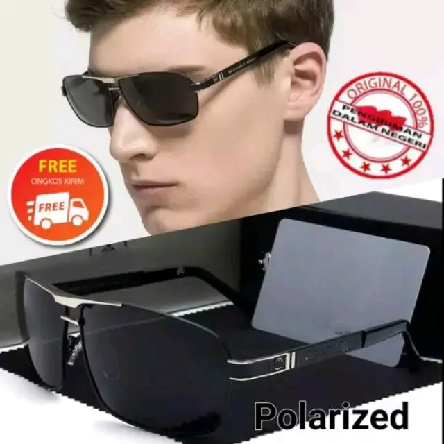 kacamata pria wanita MB polarized Bingkai Penuh seri 277 Black Hitam