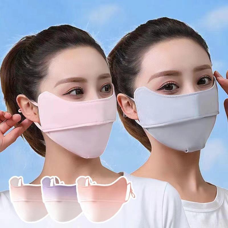 Topeng Muka Bahan Sutera Ais Perlindungan Matahari Uv Boleh Laras ...