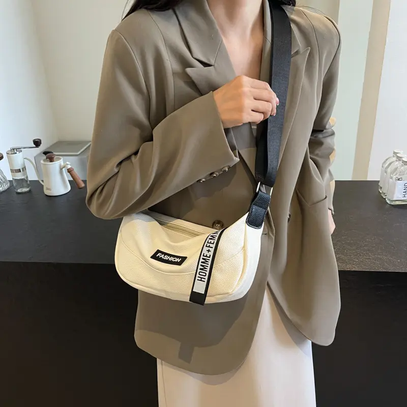 Túi Tote Thường Ngày Thời Trang, Túi Đeo Chéo, Đeo Một Bên Vai, Thiết Kế Bánh Bao, Dành Cho Nam Và Nữ, Màu Trơn Thiết Kế Đơn Giản, Mới Cho Năm 2024 Bag Đeo Vai 2