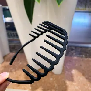 BANDO SIRKAM WAVE PRIA WANITA BANDO HITAM BERGERIGI HAIRBAND COMB BANDO SISIR KOREAN STYLE BANDO SPORT OLAHRAGA BANDO FUTSAL BASKET PREMIUM ANTI SLIP Headbands