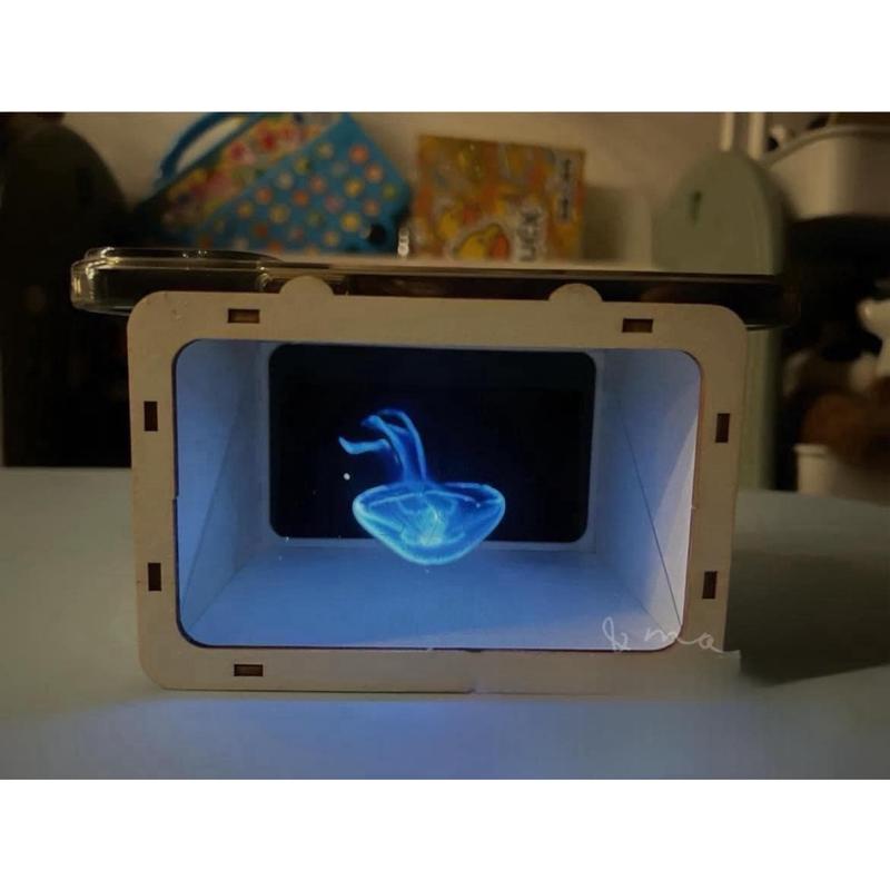 Combo Máy Chiếu Phim 3D Hologram, Hộp chiếu Video 3D, Bộ Dụng Cụ Làm Hộp Kính Chiếu Hologram 3D, Đồ Chơi Stem Khoa Học 4