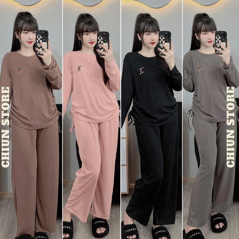  Bộ Đồ Bầu Mặc Nhà Bộ Bầu Và Sau Sinh Dây Rút Sườn Xinh Chất Liệu Tăm Hàn Xinh Dài Tay Thu Đông B5 Chiun Store Voi Váy Bầu Đầm Bầu Dưới gối Nút 