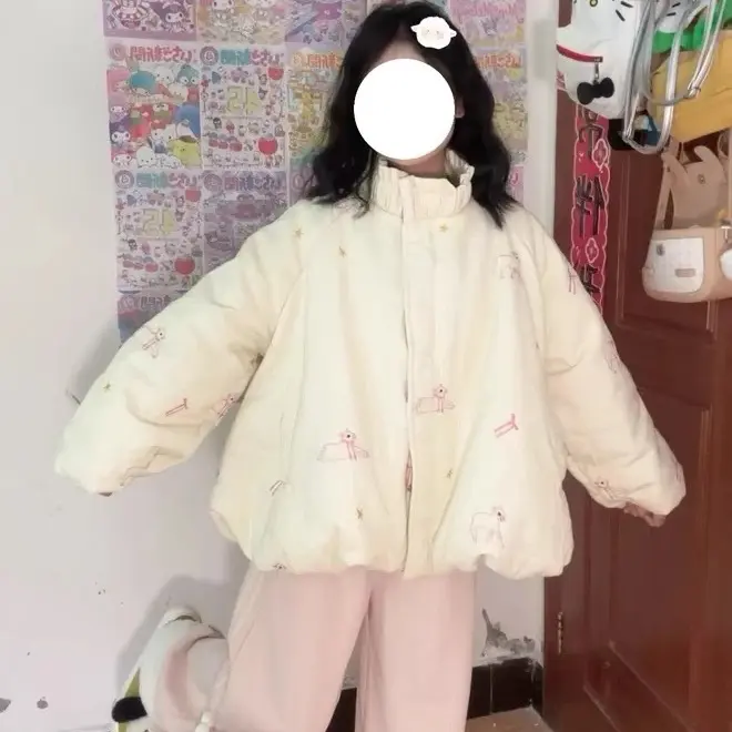 Áo phao cổ nhún in hoạ cừu tiết cute( nhắn shop trước khi đặt)