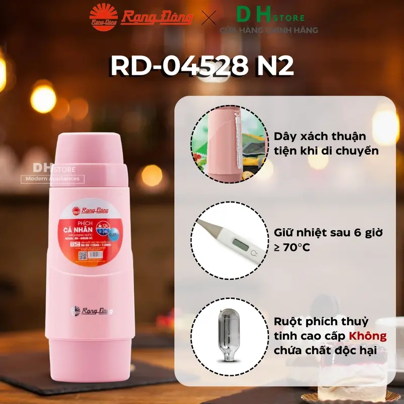 Bình giữ nhiệt mini Rạng Đông 450ml RD-04528 N2 binh  giu nhiet 3