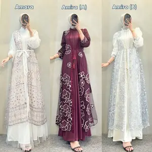Amara dress Amira dress brukat kondangan kekinian| dress brokat outer kondangan lebaran simple elegan model kekinian trendy free tali