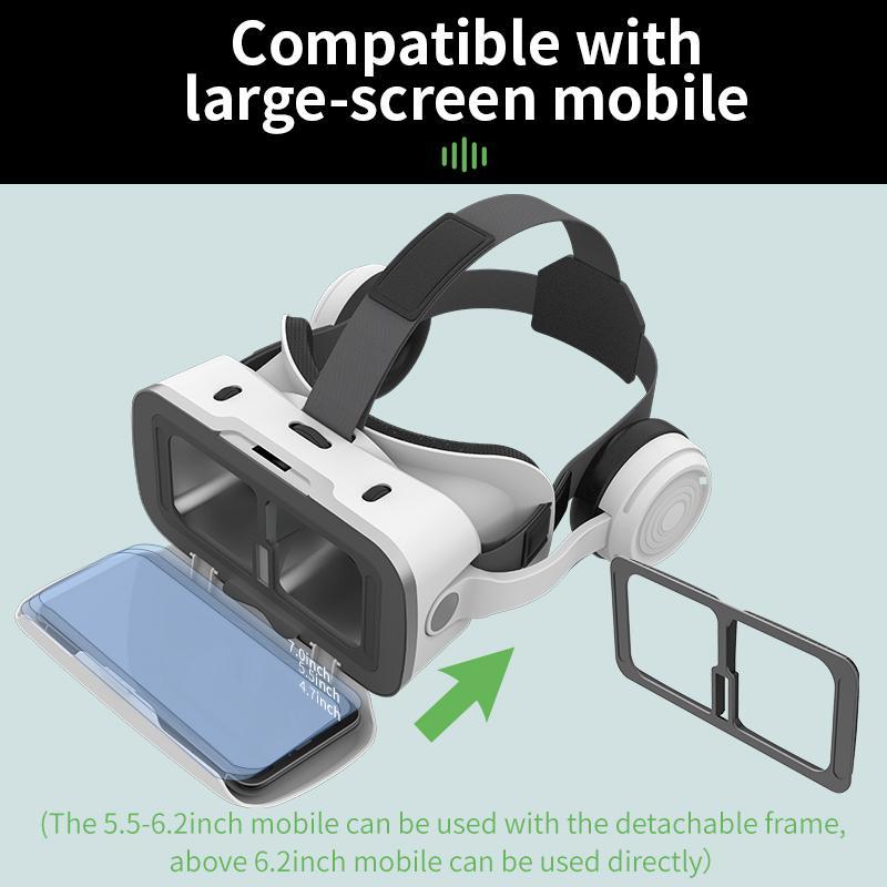 Universal VR Glasses, Cell Phone VR Headset with 3.5mm Headset Interface, 3D Glasses VR Game Machine, Home Games Consoles for Smartphone 6