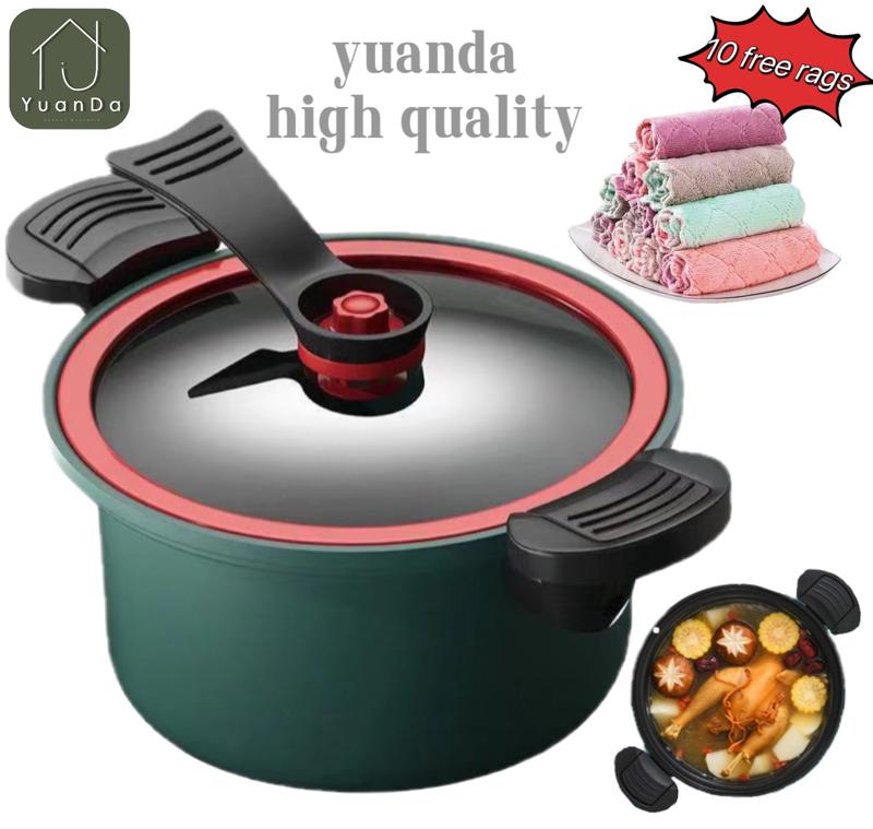 (Upgrade) Micro Pressure Cooker 3.5L New Stew Pot Non-stick Pan ...