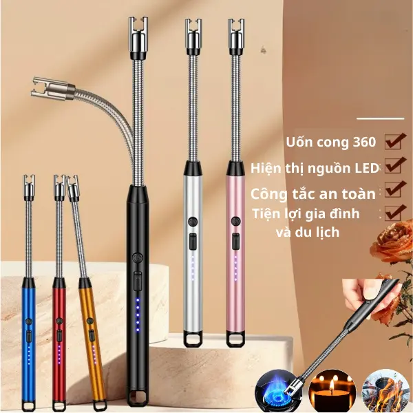 Cây Mồi Bếp Ga, Nến Sạc Điện Tiện Ích Dùng Trong Gia Đình Du Lịch Ngoài Trời Không Lo G