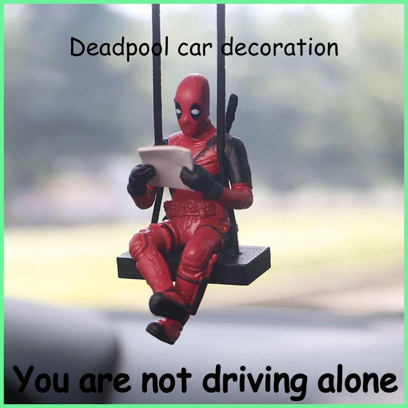 Rearview Mirror Accessories Cute Deadpool Car Pendant Car Swinging ...