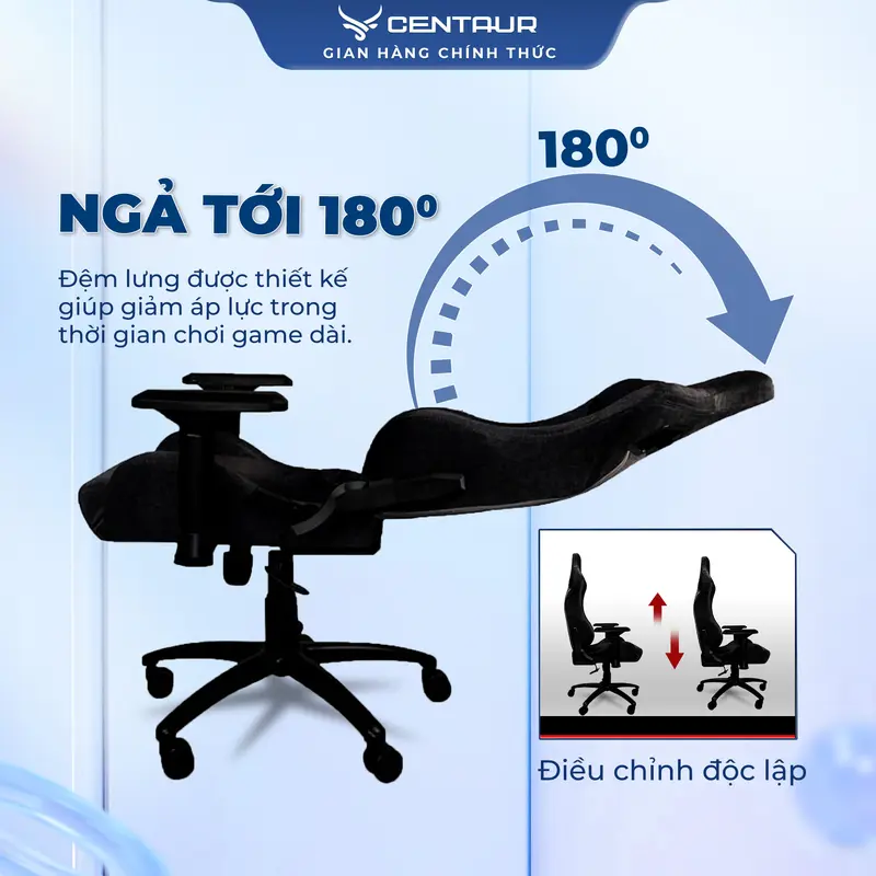 [ Tặng Chuột CT510X] Ghế Gaming Centaur Legend - Khung Thép Chắc Chắn, Da PU Cao Cấp, Cơ Ngả 180 Độ | Centaur Việt Nam 2