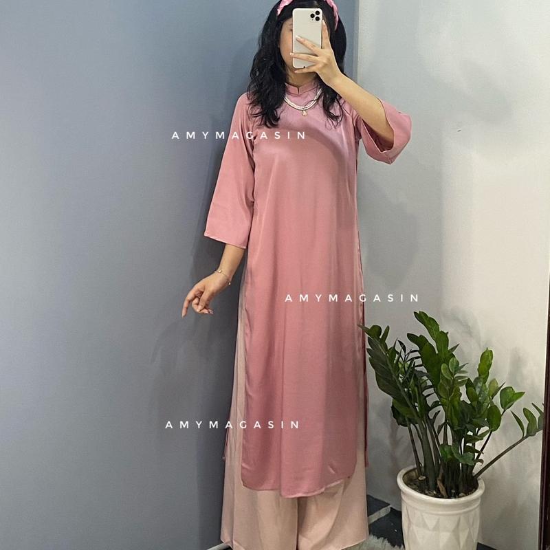 Áo dài lụa Vịnh Xuân dáng cách tân 4