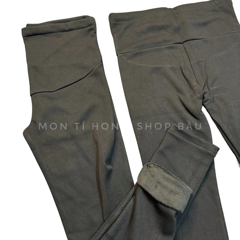 Quần Legging Bầu Lót Lông Siêu Ấm Mon Tí Hon | Size M/L/XL/XXL