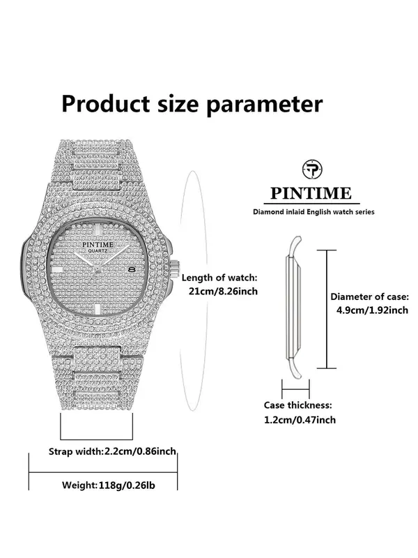 Women's Elegant Rhinestone Decorated Analog Quartz Watch, Fashionable Luxury Round Dial Calendar Watch for Women & Girls, with Box 4