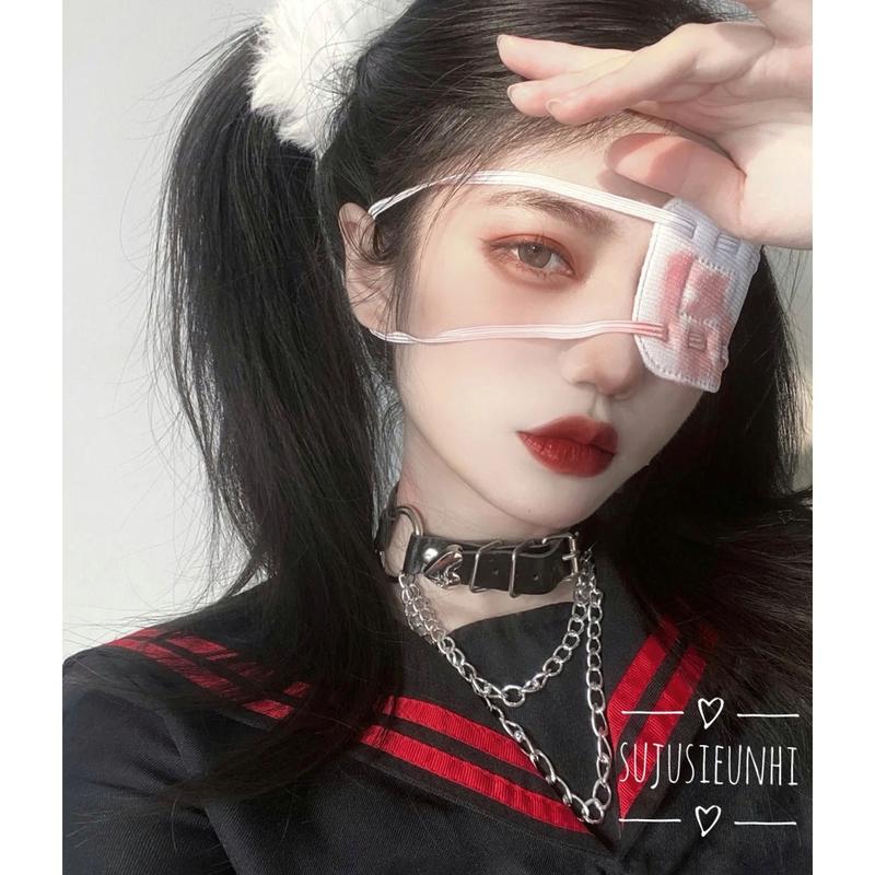 Băng bông che mắt màu trắng phong cách manga Nhật Bản cá tính/ bịt mắt anime, cosplay 6