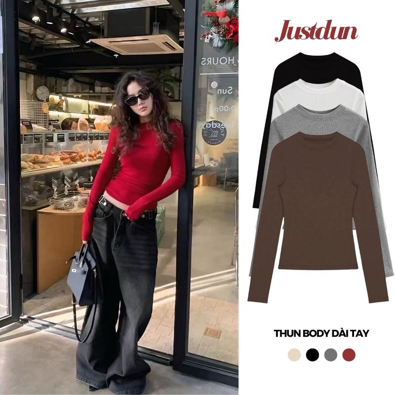 Áo thun giữ nhiệt dài tay siêu co giãn mềm mịn chất giấy dày dặn Justdun A8