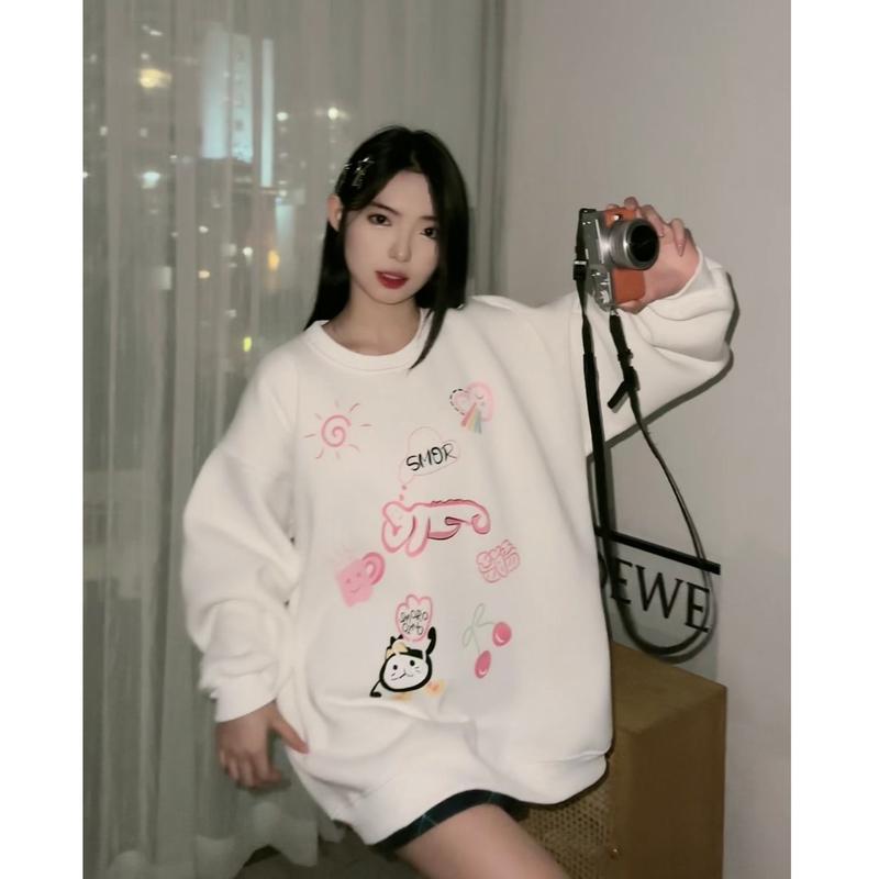 [TOSUN] Áo nỉ sweater chất nỉ bông hoạ tiết Cầu Vồng dễ thương form rộng unisex S17 4