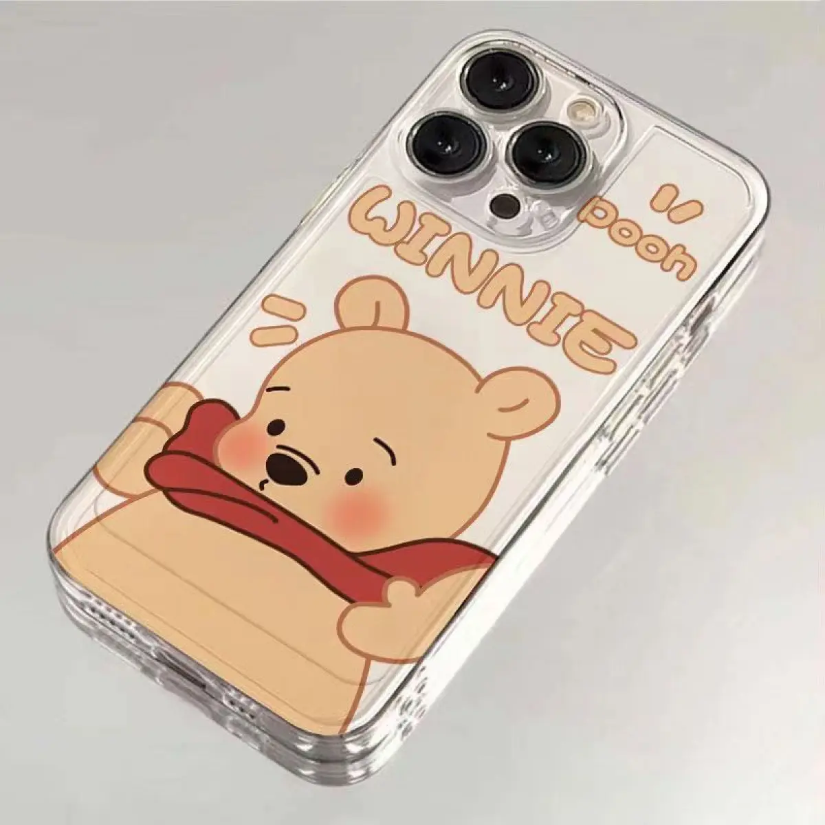 Funny cute pooh honey bear winnie iPhone 11,12,13,14,15,16 pro max,16E,X/XS/XR,7/8 plus,13/12 MINI,soft transparent silicon material,shockproof waterproof cartoon phone case