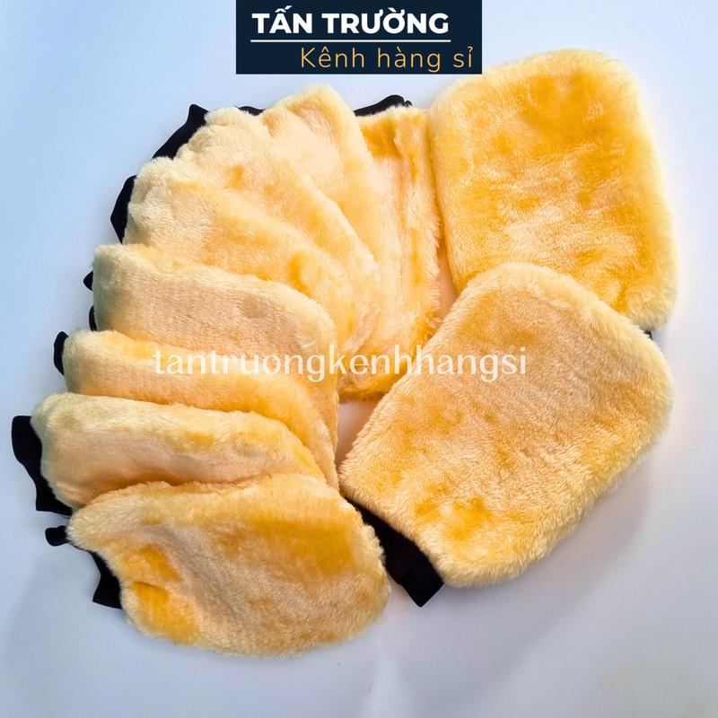  Găng Tay Lông Cừu Rửa Xe Siêu Mịn  Loại Dày  - Bao Tay Rửa Xe Ô Tô Chuyên Dụng Chống Xước Tay - Phụ Kiện 