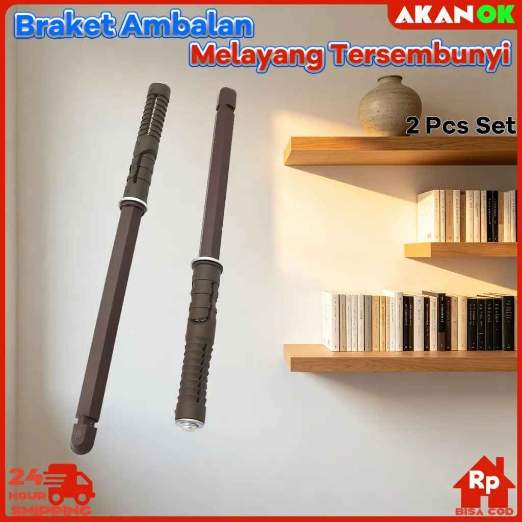 2pcs Braket Ambalan Melayang Tersembunyi | 12cm Baut Ambalan Dinding | Hexagonal Diamond | Beban Kuat | Invisible Floating Shelf Bracket